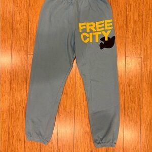 freecity Kids Joggers in Blue with Yellow Print